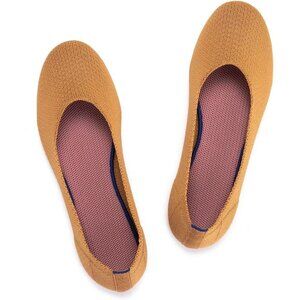 Frank Mully Women’s Brown Knit Fabric Round Toe Slip On Ballet Flat Shoes